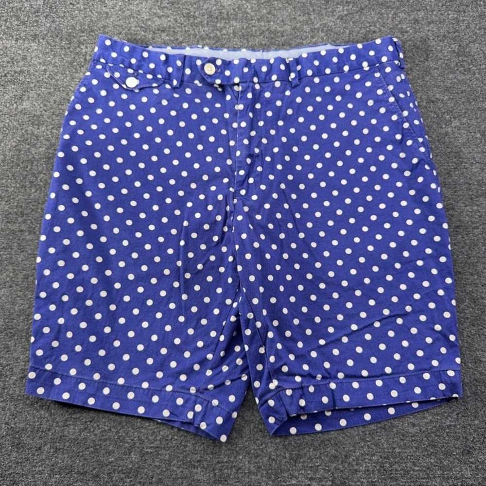 Polo Golf Ralph Lauren Mens 35 Purple Polka Dot Cotton Stretch Chino Shorts